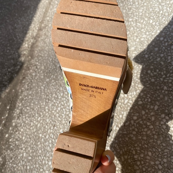 Dolce & Gabanna Multicolor Hydrangea Mules - Picture 2 of 7